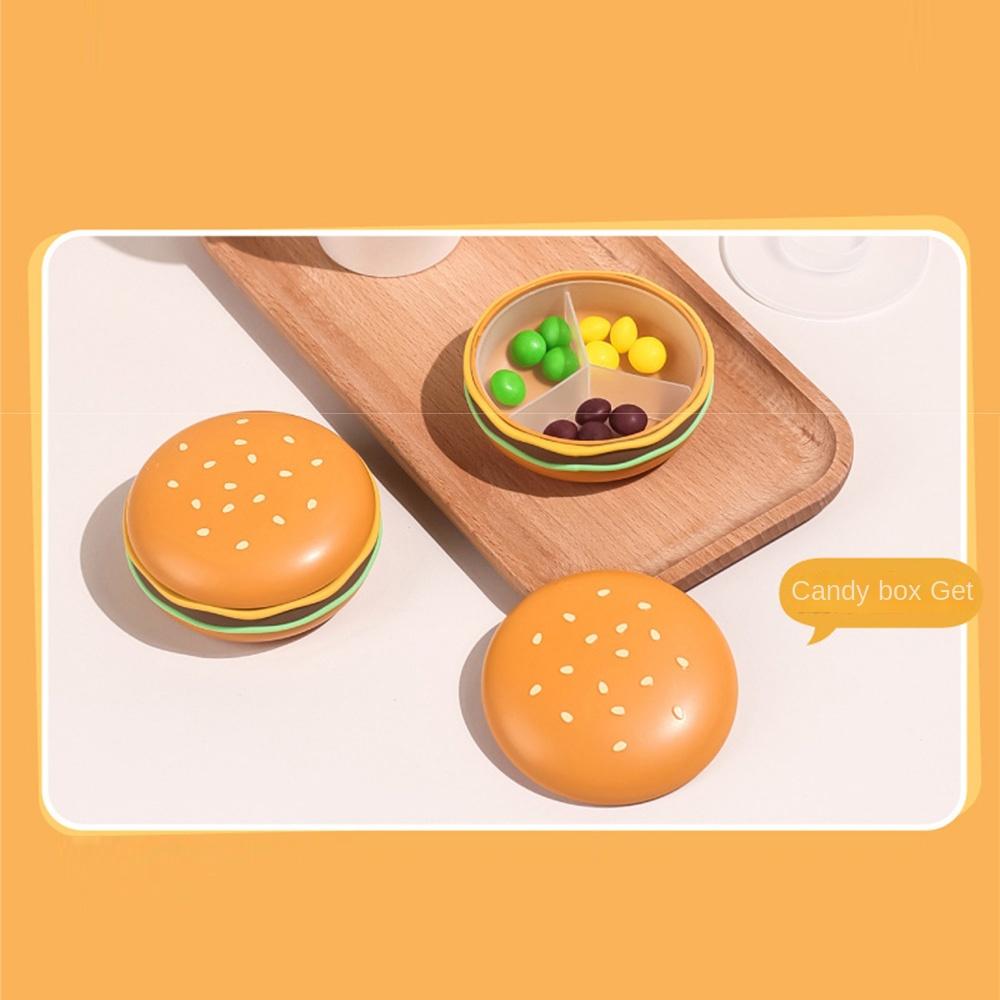 2/3/6 Grid Hamburger Pill Box Sealed Mini Hamburger Storage Case Elderly