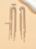 2 Pieces of Women's Fashionable Full Zircon Long Small Fresh Tassel Earrings, Earrings, Banquet and Party Accessories
