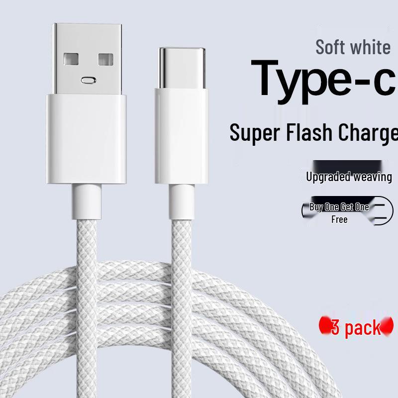 6A Fast Charge USB Type-C Cable for Huawei, Xiaomi, Redmi, Vivo, Honor