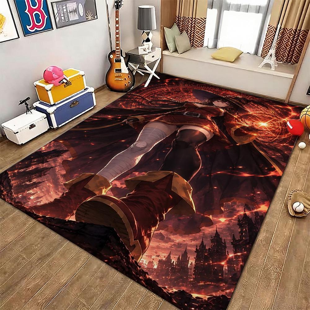 Dark Gothic Anime Girl Indoor Rug Soft Texture Nonslip Carpet For Kids Bedroom Play Area Home Party Decor Valentine'S Day Gift