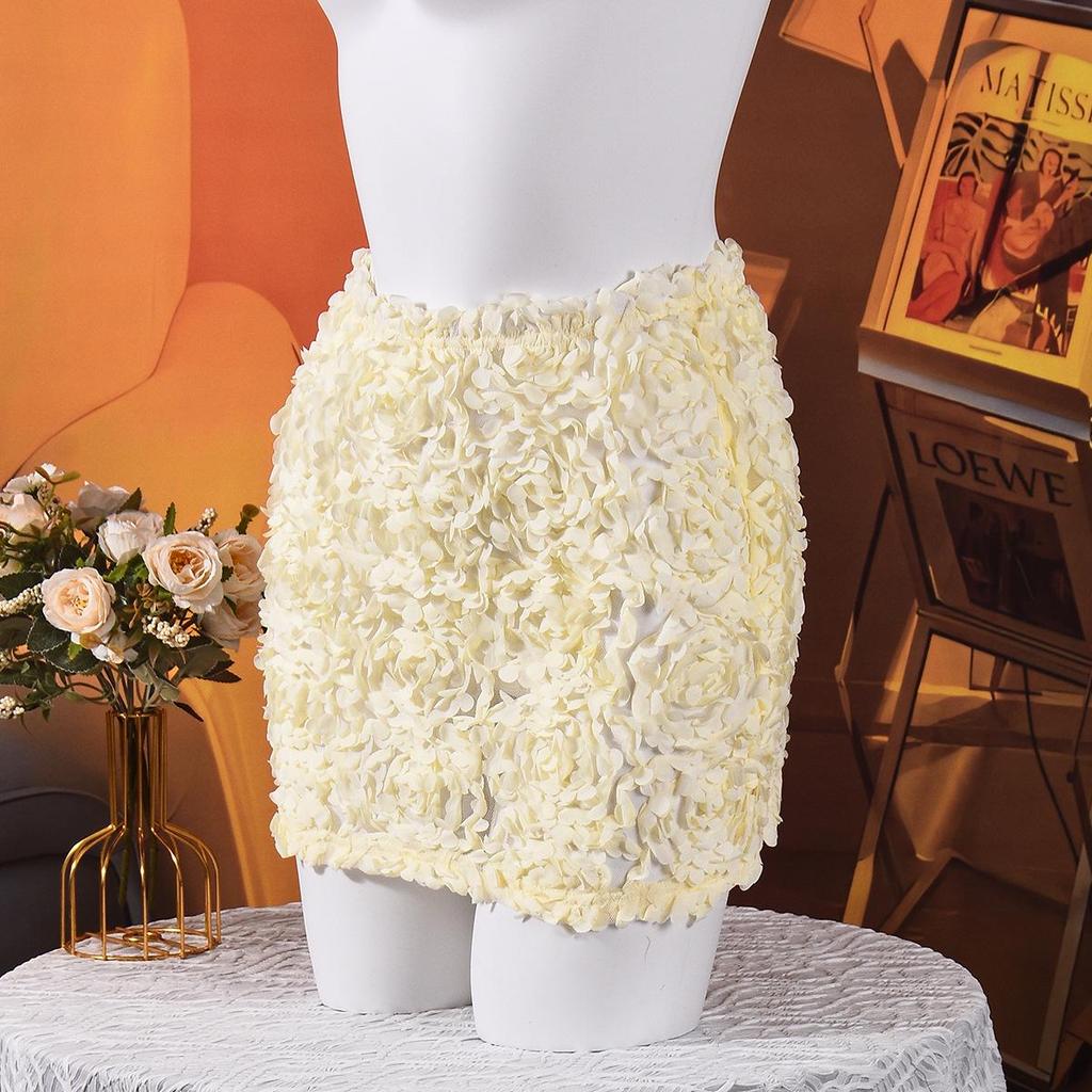 Autumn 2025 Slim Fit Low-Waist 3D Decorative Skirt for Women - European & American Style
