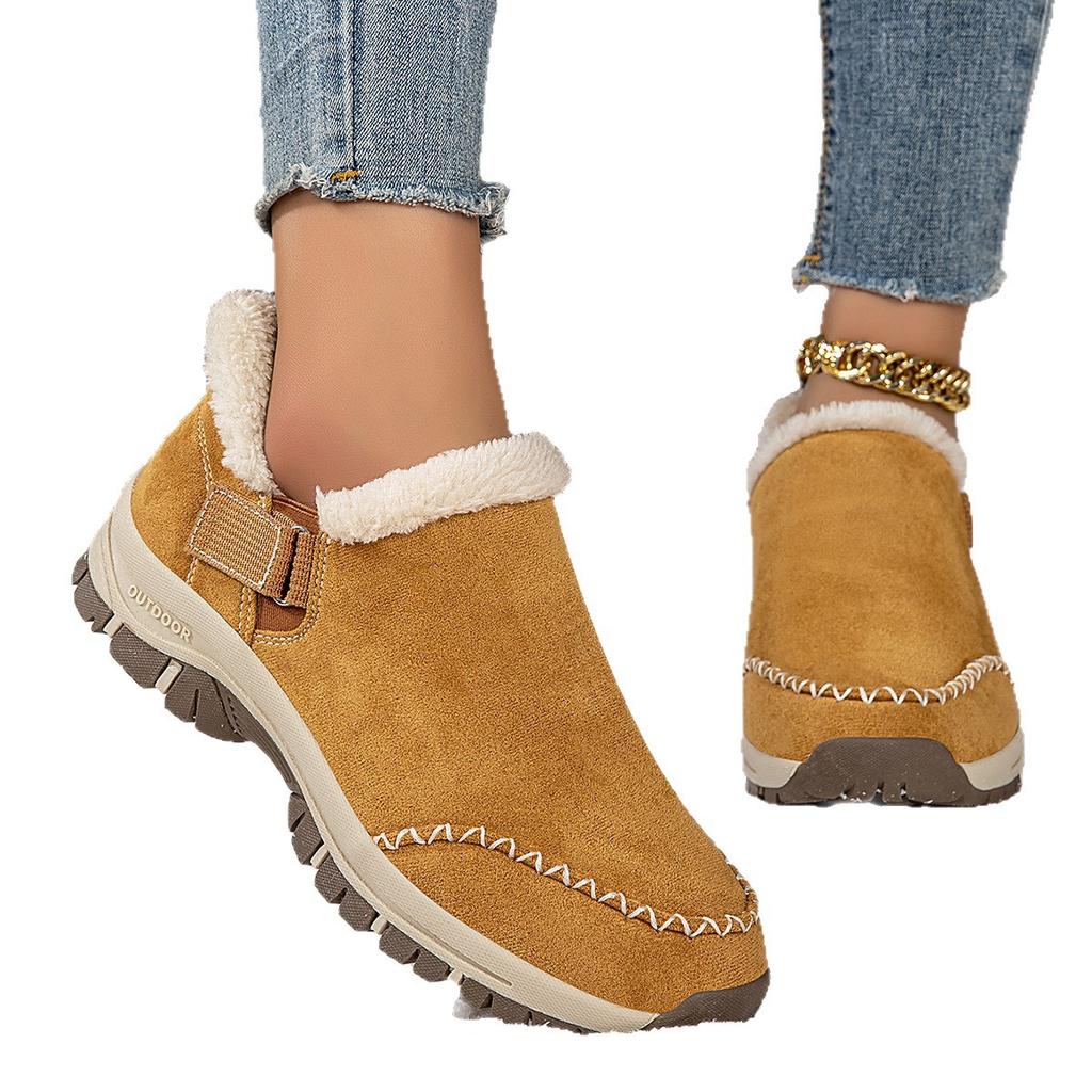 Outdoor niche light luxury autumn and winter handmade retro casual warm cotton shoes home winter cotton shoes