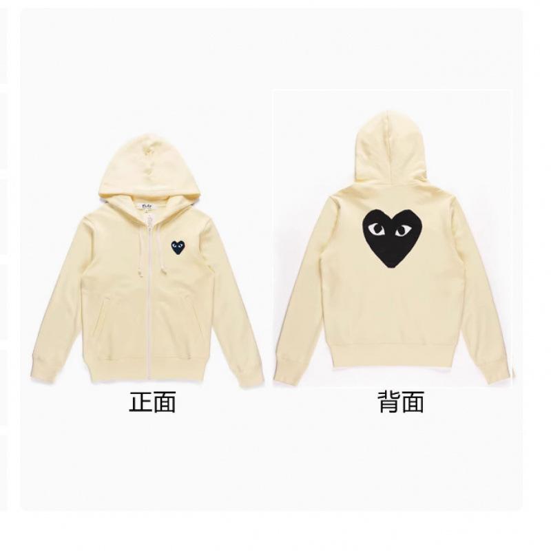PLAY love hooded sweater fleece thickened cardigan zipper baoling jacket trendy brand Kawaku male and female couples