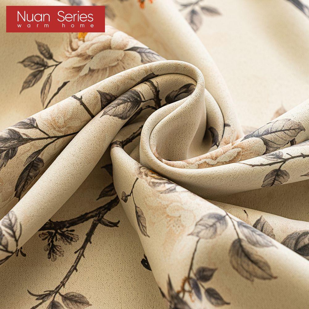 1PC Nuan Series Rural Style Retro Thick Curtains High-precision Printed Blackout Curtains for Bedroom Living Room Window for Home Decor