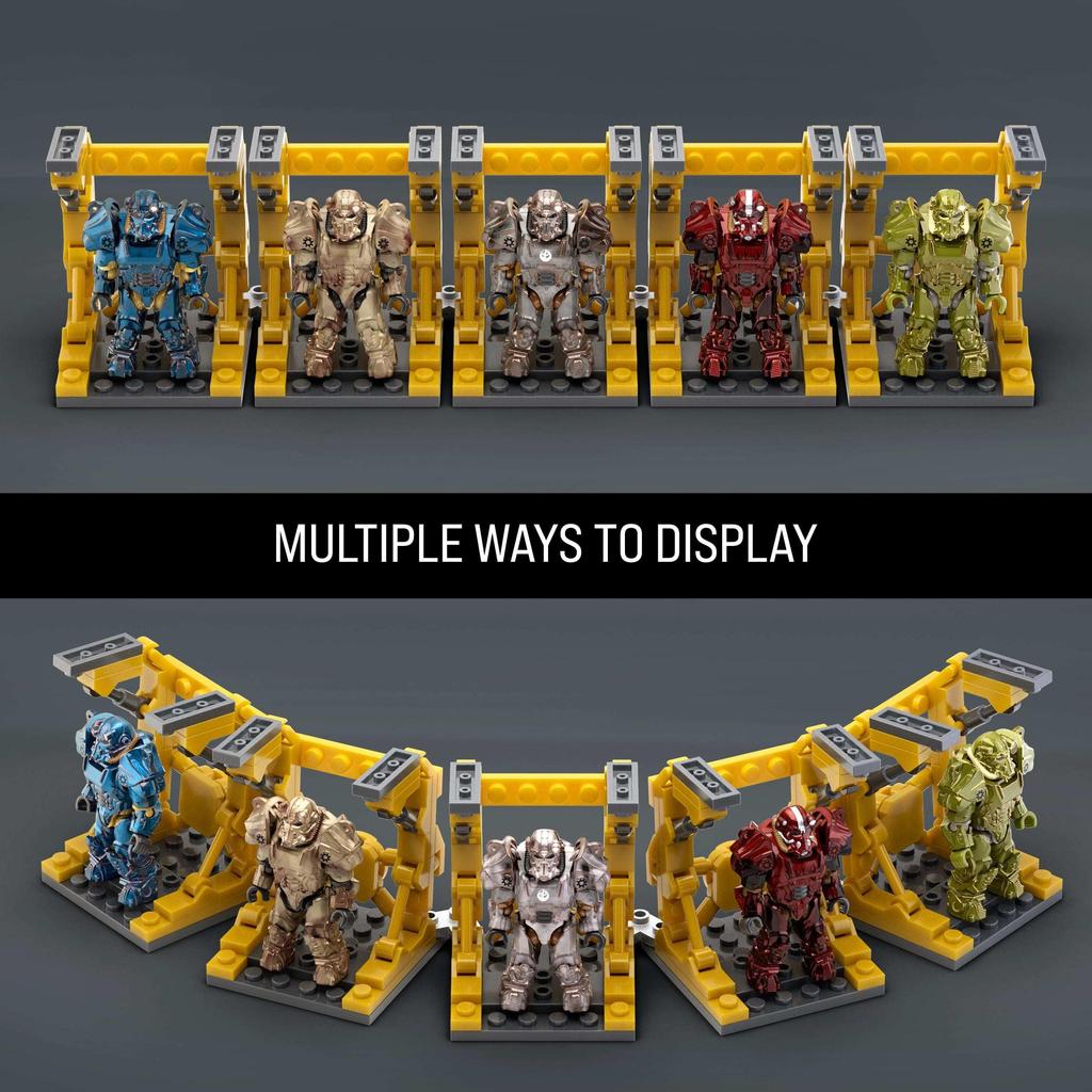 MEGA Fallout Action Figure Building Toy T-60 Power Armor Collection 327 Pieces with 5 Micro Action Figures and Accessories - Collector's Edition