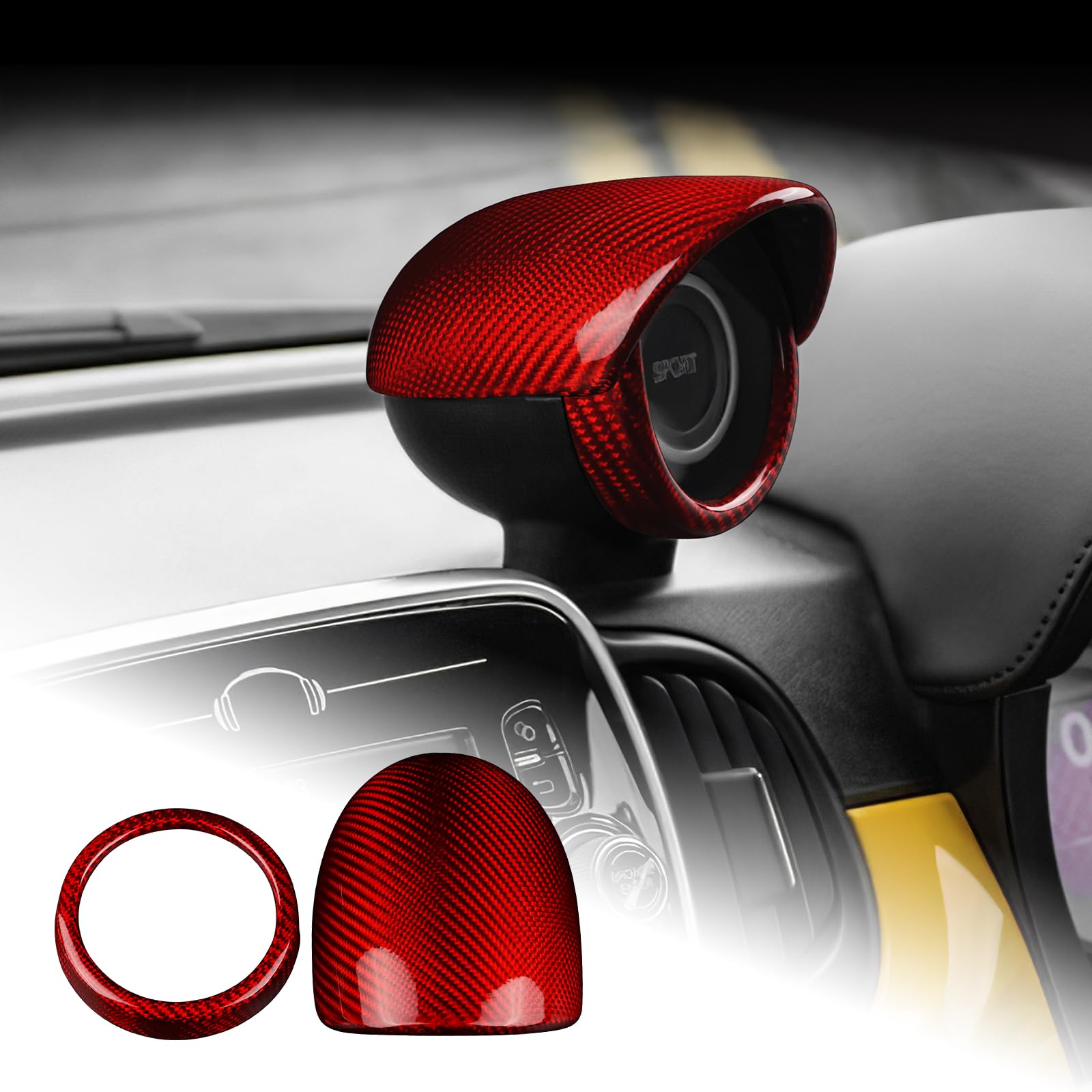 

AIRSPEED Abarth 595 595C 2012-2023/ Abarth 695 2017-2023 Аксессуары из настоящего твердого углеродного волокна для интерьера, индивидуальные детали, крышка турбонагнетателя автомобиля, Stometer C