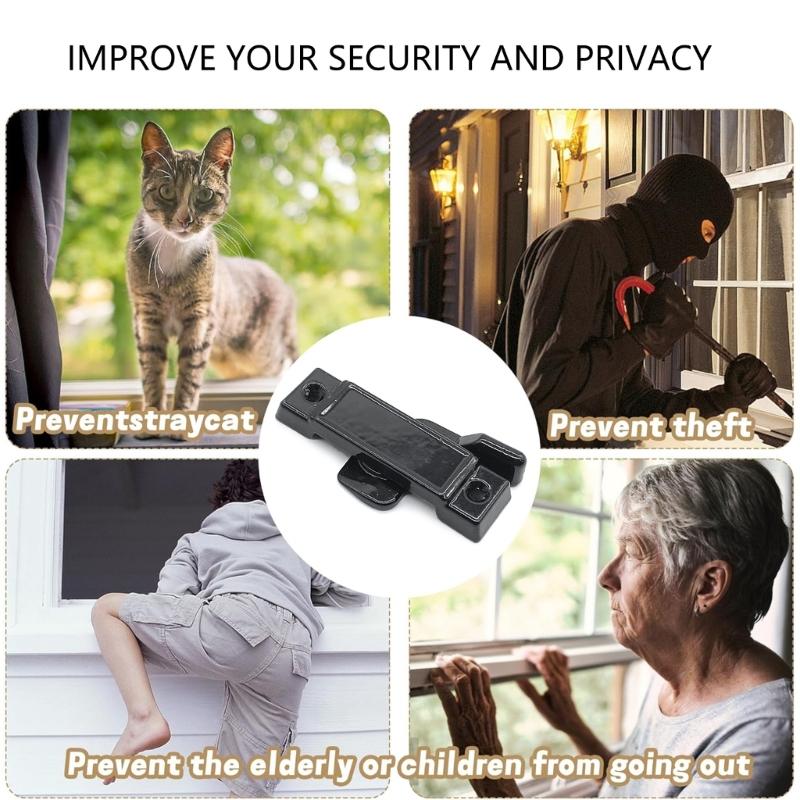 4 Peças Fechadura de Fita Multiuso Acessório de Reposição para Furos de Montagem de Janela Inclui Parafusos para Janela de Correr