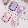 Korea Cute 3D Love Heart+EVA Storage Bag Set Charger Cover For iPhone 11 12 13 14 15 16 Pro Max 18W-20W Charge Protection Sleeve