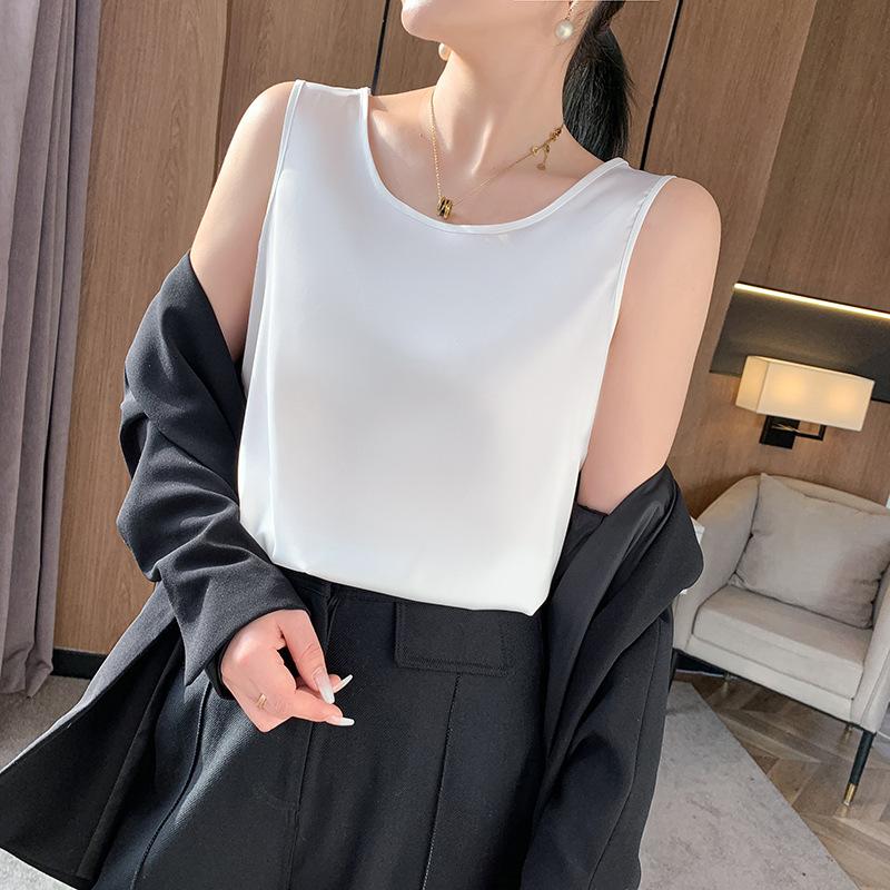 YYFS Women's Fashion Casual Summer Spring Solid Color Print Sleeveless O-Neck Blouses & Shirts