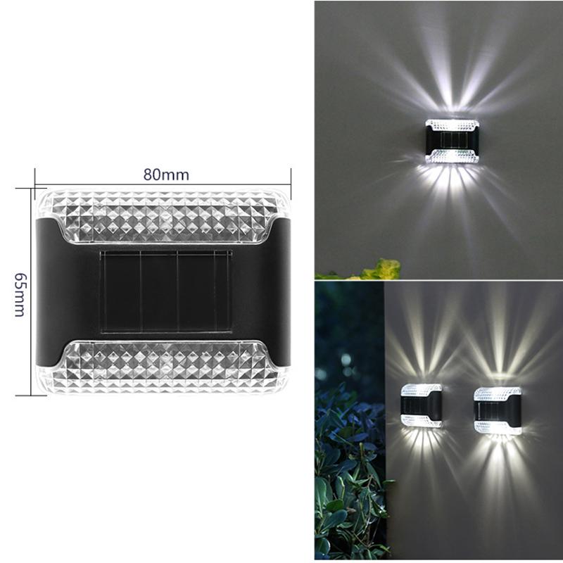 

2/1 Pcs Outdoor Solar Wall Lamp LED Solar Powered Lights Waterproof Up and Down Luminous Light Garden Balcony Fence Decoration 1 pc