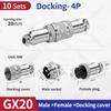 10Set GX20 Docking 2/3/4/5/6/7/8/9/10 Pin Male Female Butting Wire Cable Circular Aviation Socket Plug Panel Connector