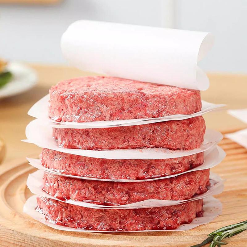 Disposable Premium Hamburger Patty Separation Pads 11Cm Round Square Hamburger Food Pads Paper Non-Stick Oil Paper Baking Paper