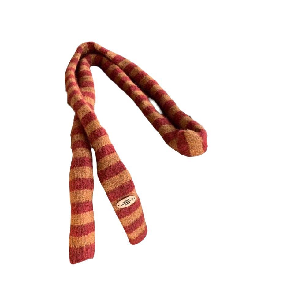 Harajuku Striped Scarf Collocation Clothing Accessories Knitted Shawl Long Narrow Scarves Winter