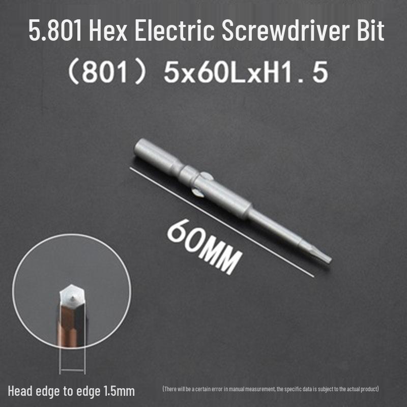 Extended Hexagonal S2 Steel Electric Screwdriver Bit with 5mm/6mm Shank