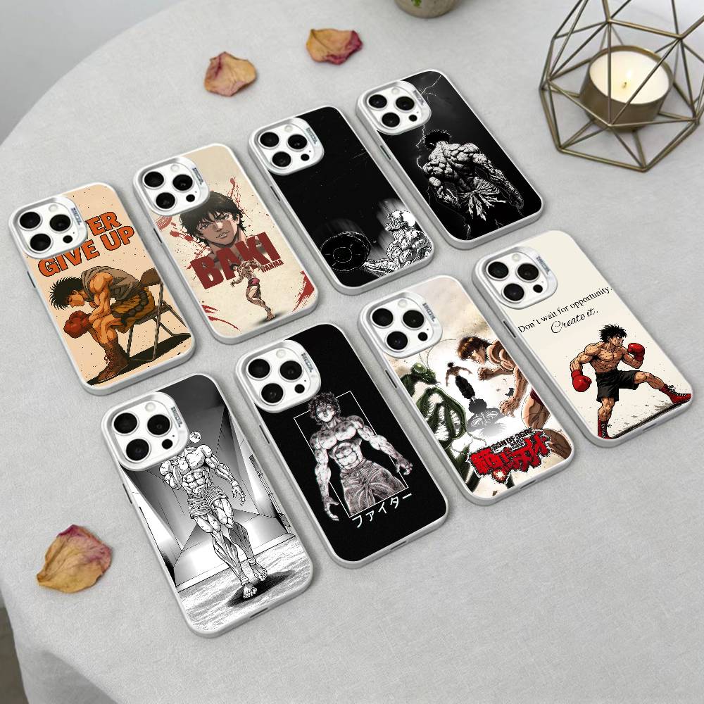 Anime Baki H-Hanmas Phone Case For iPhone 16,15,14,13,12,17,Pro,MAX white Matte Shockproof Cover