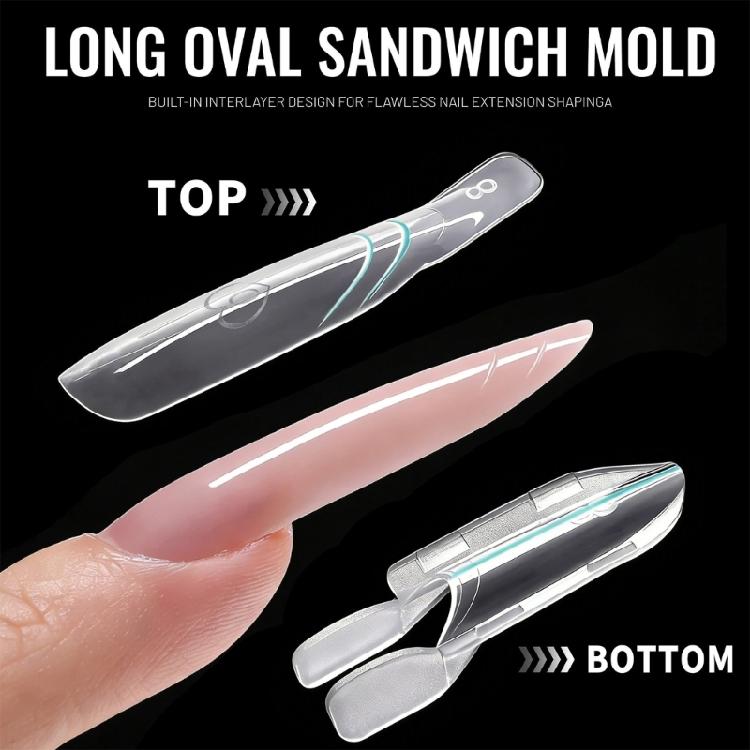 120 Pièces Formes d'Extension d'Ongles Sans Clip Style Sandwich Matériau ABS Flexible et Résistant pour Diverses Formes d'Ongles