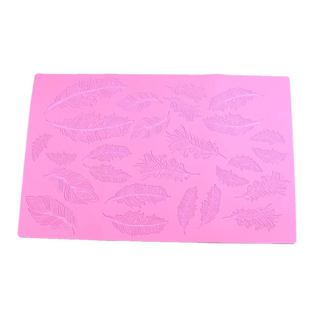 41*27 cm Retro spetsfjäderstruktur Spetsmatta Tårta Desertbordsdekoration Silikonform (slumpmässig färg