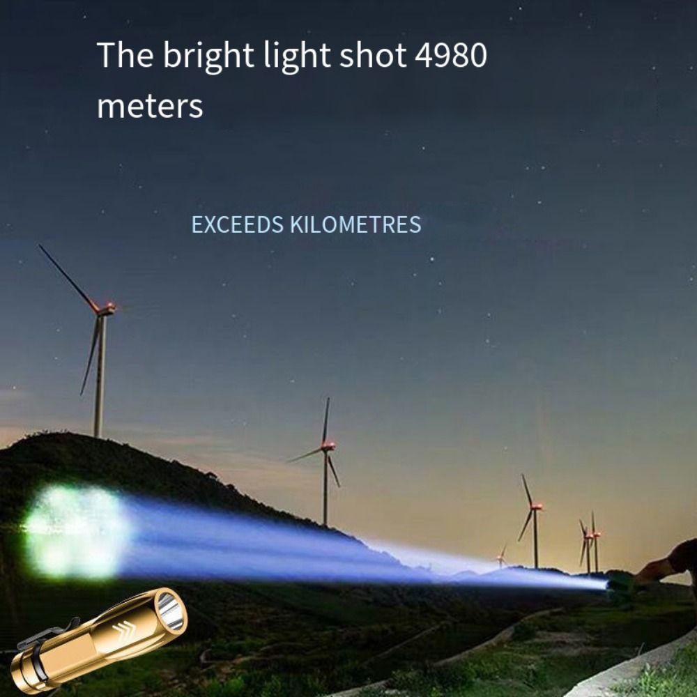 Compact Waterproof Mini LED Flashlight Portable High Bright Pocket Camping Light Clip Handheld Emergency Torch Outdoor