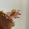 Geometric Insect Drip Oil Ring Rhinestone Painting Ring Fashion Chunky Enamel Ring  Party