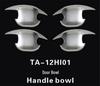 Fits 09-14 Toyota Highlander: ABS Electroplated Door Handle and Outer Door Bowl.