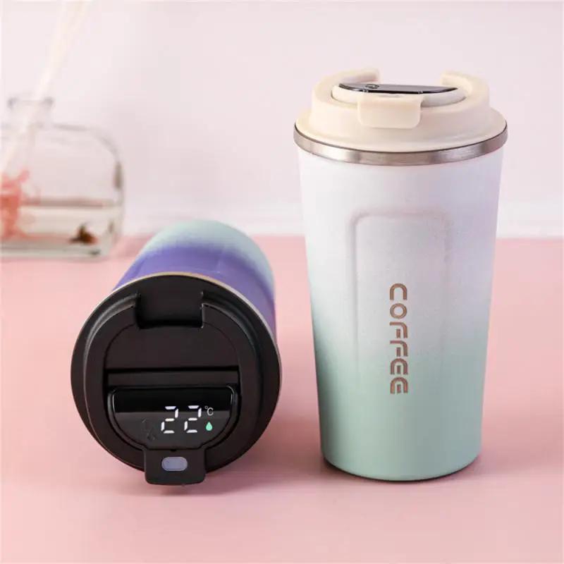 Copo de aço inoxidável para café, caneca térmica de viagem inteligente, display de temperatura, copo de água isolado para carro, frascos de vácuo portáteis