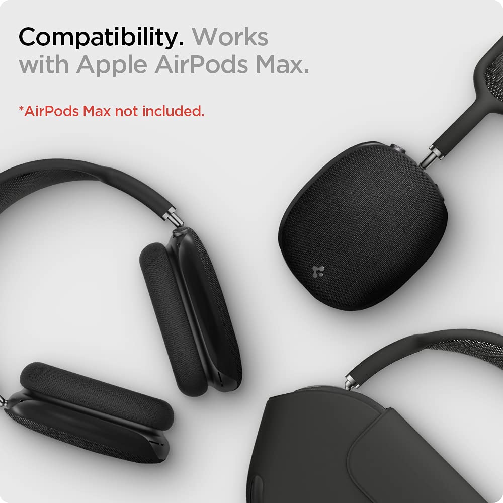 Spigen Airpods Max Hülle, Stoffmaterial, Stoßabsorbierend, Leicht, Kratzfest, Stoßfest, Urban Fit, ASD02832 (Schwarz)