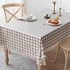 Table Decor Linen Plaid Tablecloth Pastoral Style Antifouling Table Runner Waterproof Rectangular Desk Cover Wedding