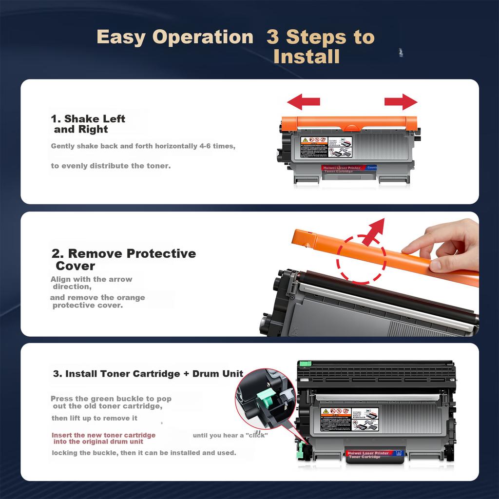 Huiwei DCP-7057 Toner Cartridge Compatible with Brother DCP-7057 Printer Drum Toner Cartridge DCP7057 Ink Cartridge Carbon Powder 7057 Toner Cartridge