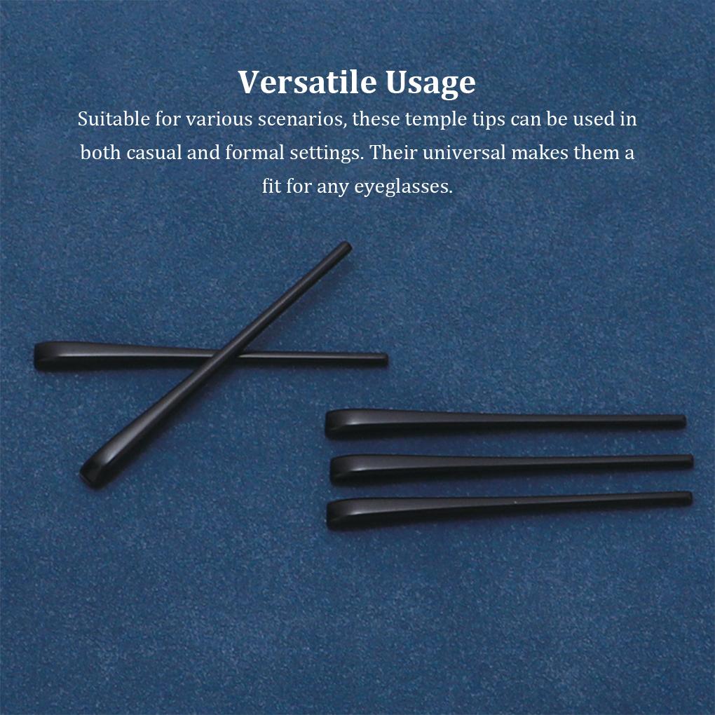Paski do okularów NOWA Para Twarde Czarne Błyszczące Plastikowe Wymienne Nakładki na Zauszniki Końcówki Do Metalowych Ramion