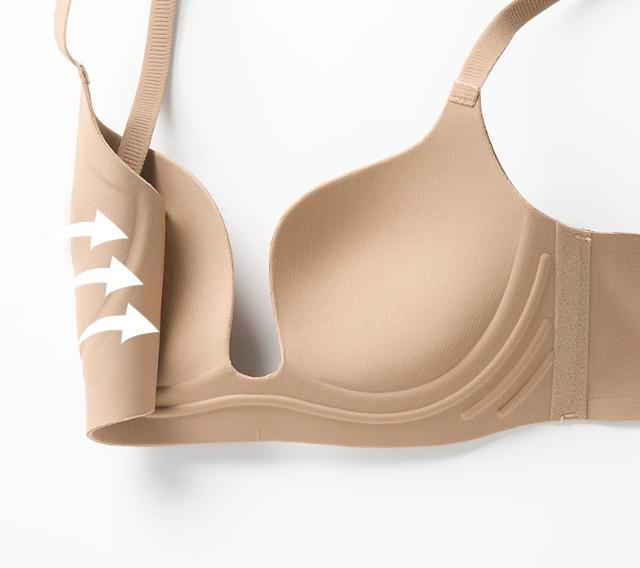 Dámská bezešvá podprsenka s výstřihem: Boční opora, Proti prohýbání, Poloviční košíček, Bez kostic