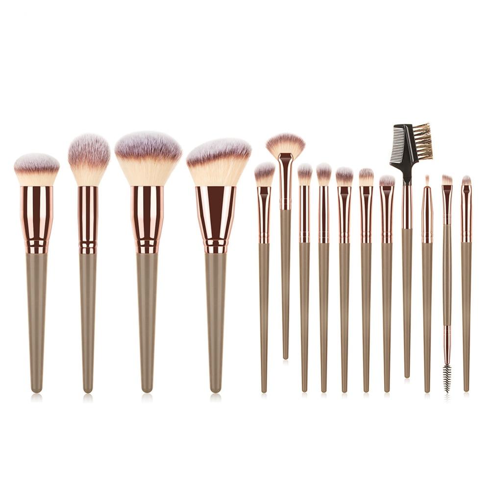 15Pcs Professional Makeup Brushes Set Bag Foundation Eyelash Eyebrow Eyeshadow Cosmetic Make Up Tool