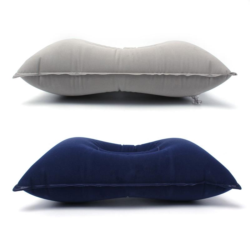 Inflatable Pillow For Camping Travel Pillowes Flocked Fabric Air Pillowes For Comfortable, Ergonomices Inflating Pillowes