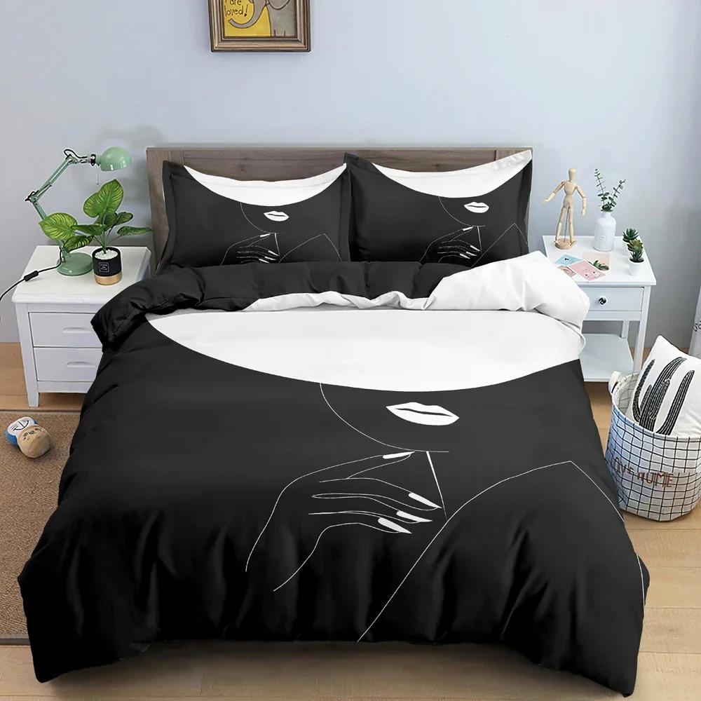 Woman Portrait Bedding Set 3D Duvet Cover Comforter Covers For Girls Bedroom Twin King Size Quilt Cover With Pillowcase