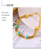 18K Gold Plated European-Style Turquoise Mesh Bracelet with Retro Design