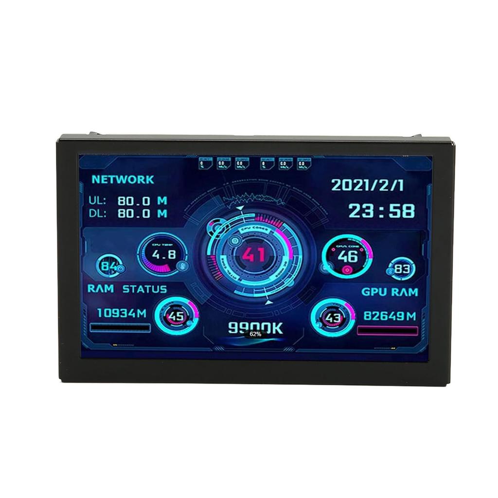 5in Computer Temp Monitor IPS USB Mini Screen PC Sensor Panel Dynamic Display Monitor PC CPU RAM HDD Data Monitor
