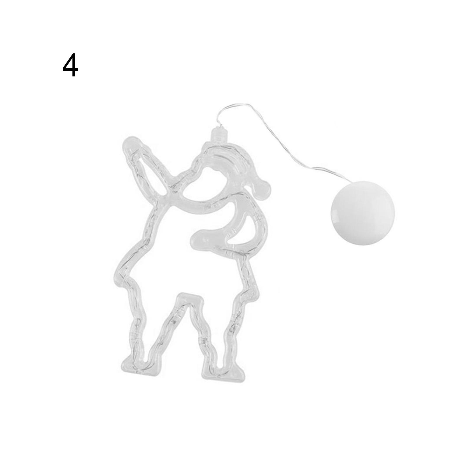 

Рождественская звезда светодиодный снеговик присоска колокольчик Санта-фея чашка свет домашний декор окна 4