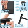 VECELO Counter Chair, Folding, Slim, Lightweight, Portable, Fully Assembled, Seat Height 60cm, Weight Capacity 100kg, Black