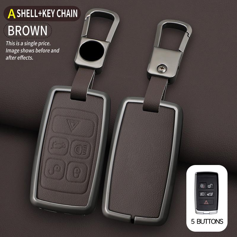 Zinc Alloy Leather Car Key Case Cover For Land Rover A9 Range Rover Sport Evoque Freelander 2 Discovery 3 4 5 EVOQUE Keychain