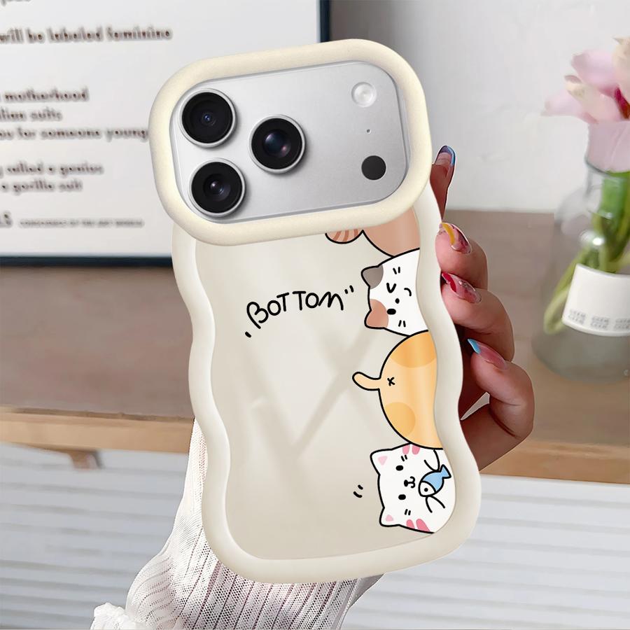 Case for iPhone 8 17 Air 12 13 11 14 16 Pro Max XR 15 Plus Soft Phone Cover Cute Cartoon Cat