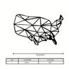 1 Stück Retro USA-Karte Metall Wandkunst Schwarze Geometrische Umrisse, Langlebiges Innen-Außen-Schild für Zuhause Büro Wohnzimmer, Patriotisches Einweihungsgeschenk