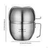Ramen Bowl with Lid Stainless Steel Food for Dining Room Kitchen Travel
