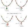 Christmas Themed Bead Necklace Featuring Santa Pendant Festive Color Jewelry For Holiday Gatherings And Outfit Styling
