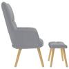 Relaxation Armchair with Footstool Light Grey Fabric