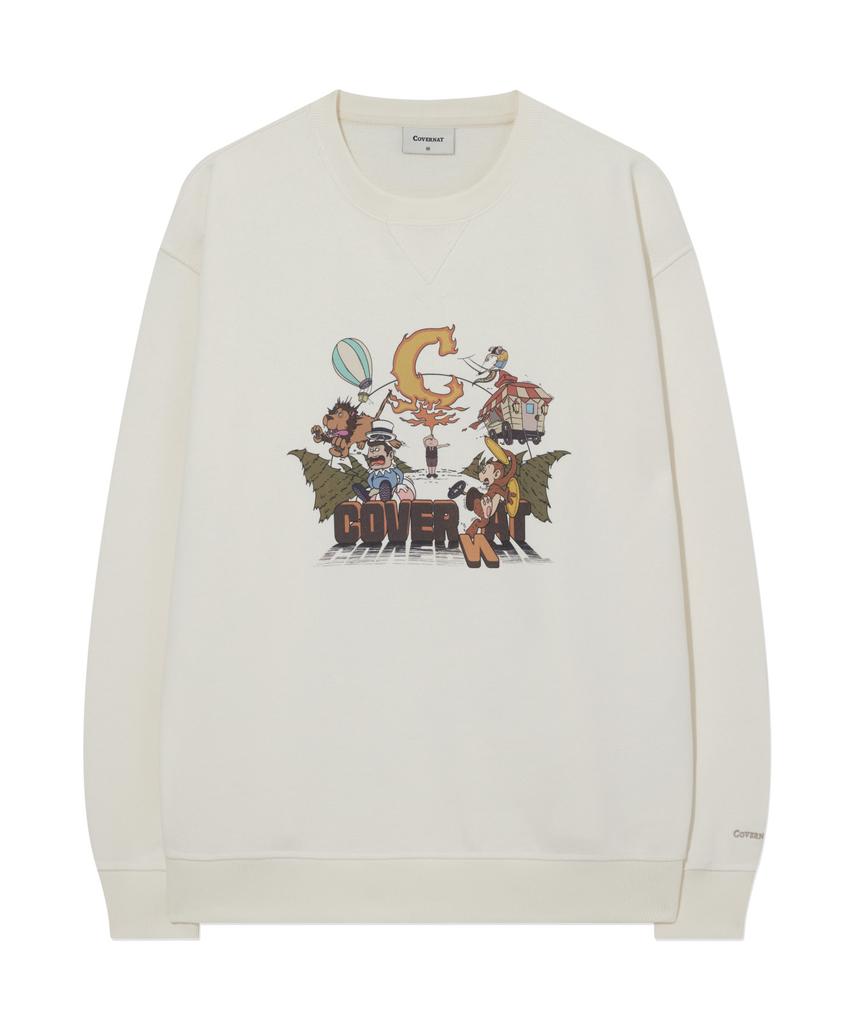 COVERNAT Circus Graphic Sweatshirt Off White