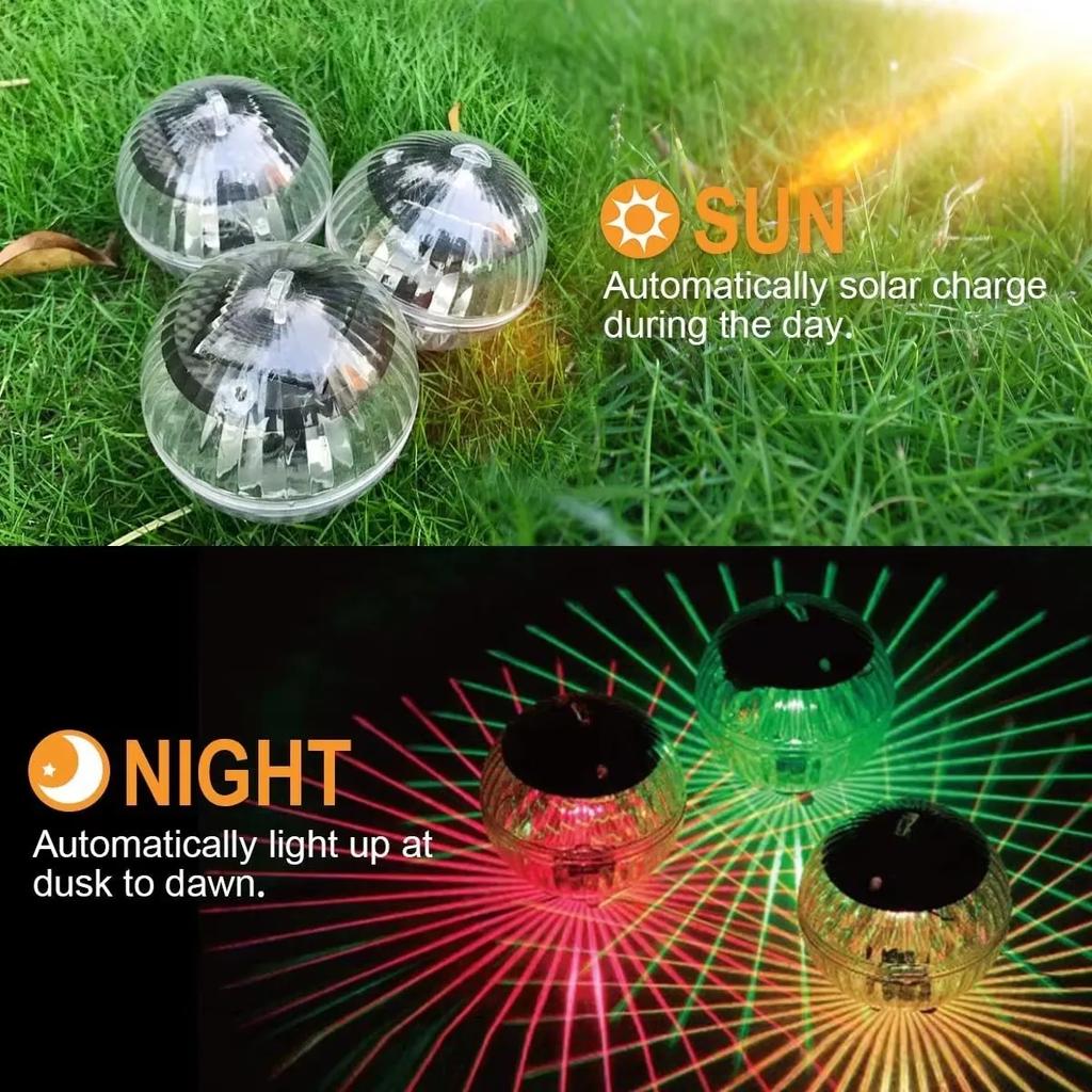 Led Solar Floating Lamps Swimming Pool Ball Solar Panel Powered Pond Drift Waterproof Glow Show Disco Color Changing Lights Hot