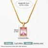 18K Gold Plated Pink Zirconia Necklace - Versatile, Fashionable Women's Clavicle Chain