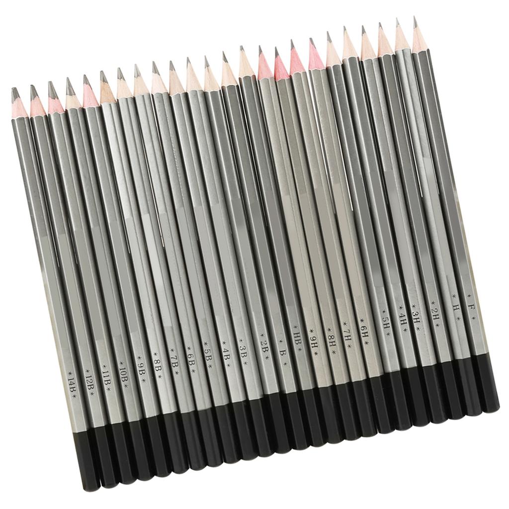 24Pcs Sketch Art Graphite Drawing Pencil NOn Toxic Colored Paint Pencil 9H 14B