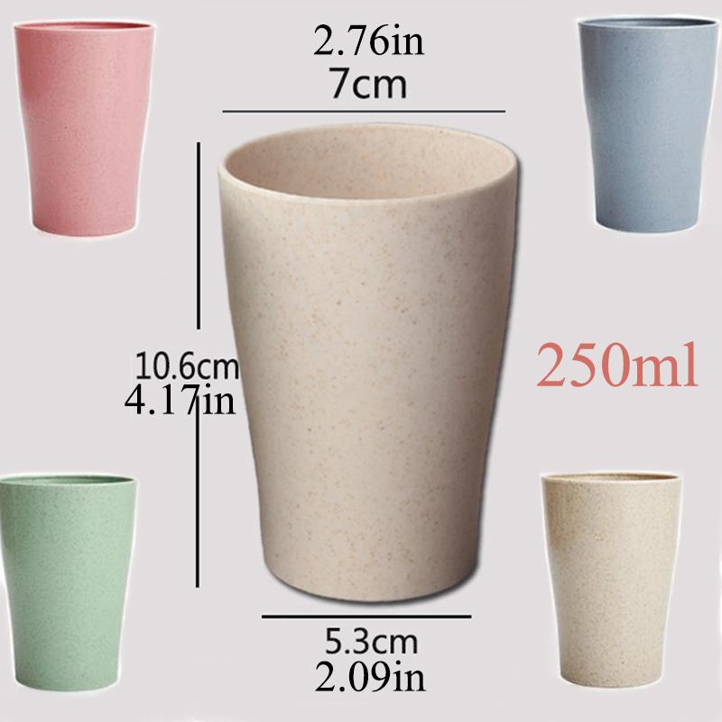 4PC/set Wheat Straw Cup Multi-Functional Cola Coffee Plastic Cup Drinking Cup Kids Cups Reusable Portable Tea Cups Gifts