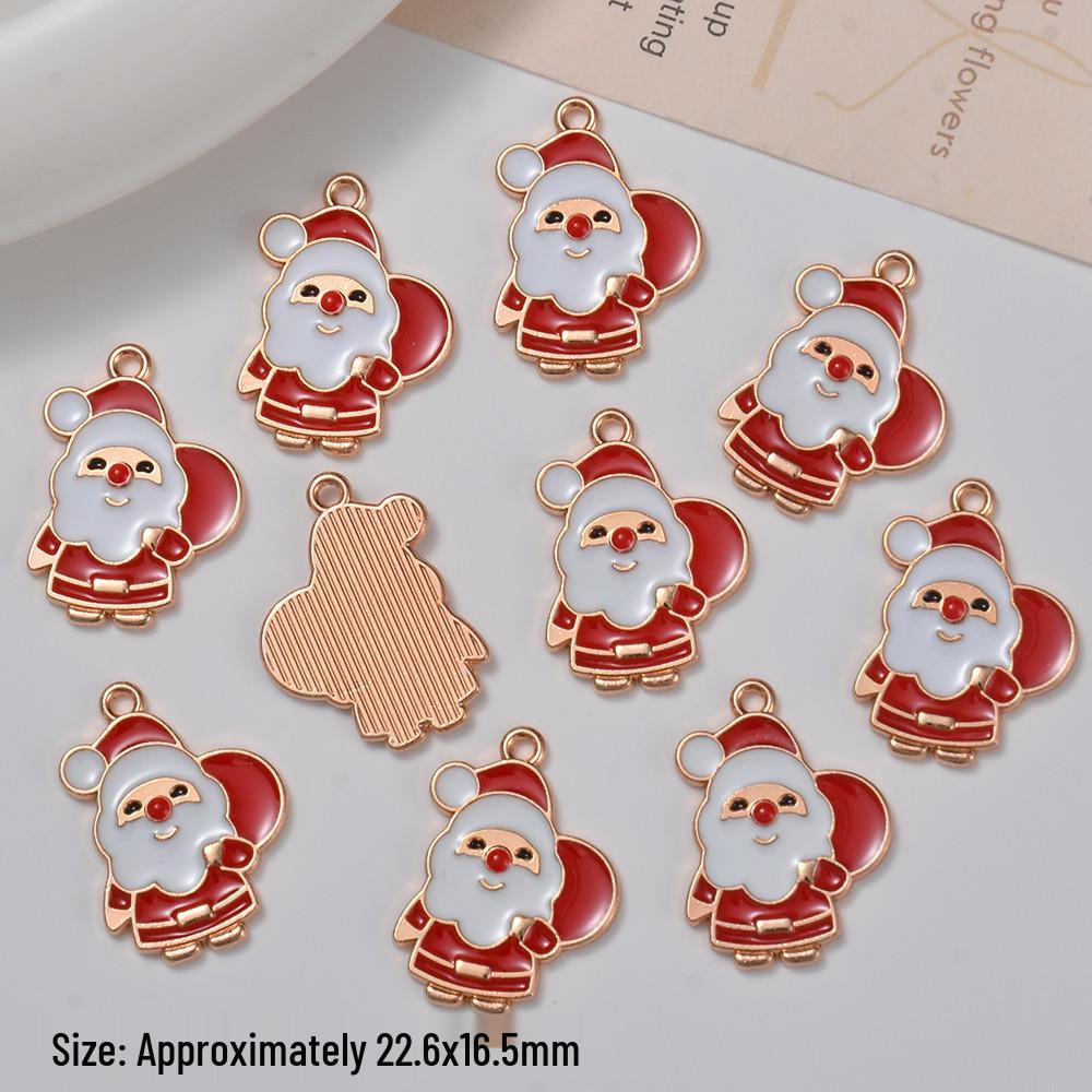 Christmas Drip Oil Charms: Santa & Tree Pendants for DIY Earrings