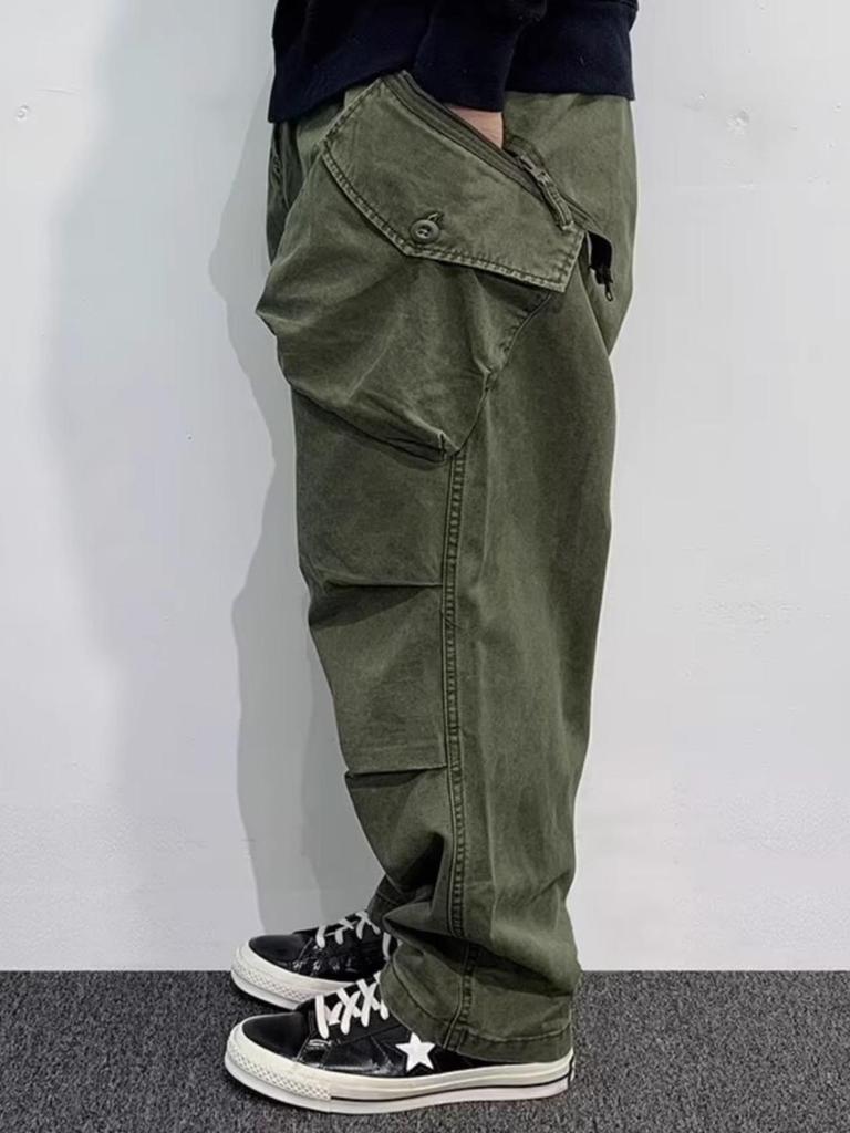 Pantaloni da Lavoro da Uomo Retro Americano Conici Vestibilità Larga Multitasche - Collezione Primavera/Autunno